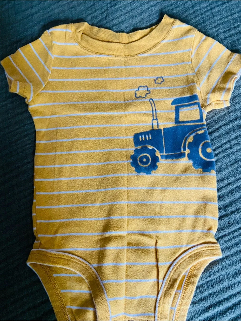 Carter's Yellow Striped Tractor Tee and Blue Jogger Set